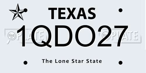 1QDO27 Texas License Plate