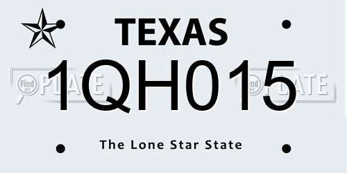 1QH015 Texas License Plate