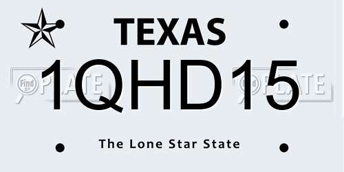 1QHD15 Texas License Plate