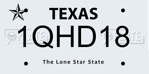 1QHD18 Texas License Plate