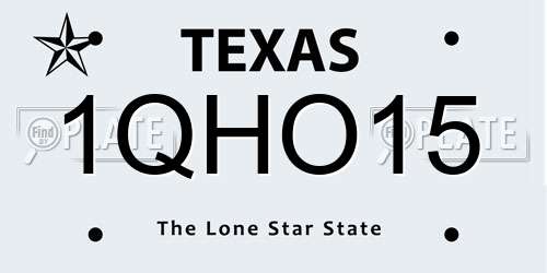 1QHO15 Texas License Plate