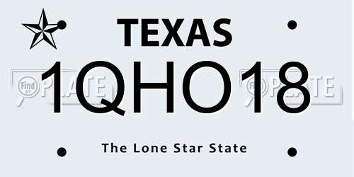 1QHO18 Texas License Plate