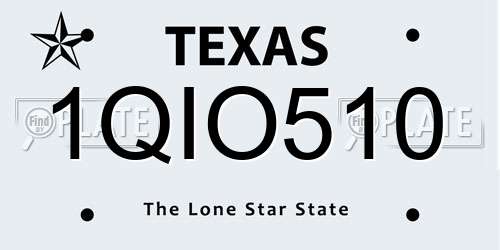 1QIO510 Texas License Plate