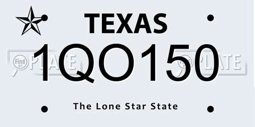 1QO150 Texas License Plate