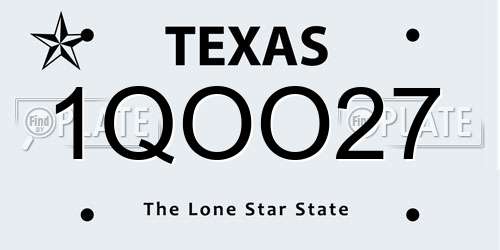 1QOO27 Texas License Plate