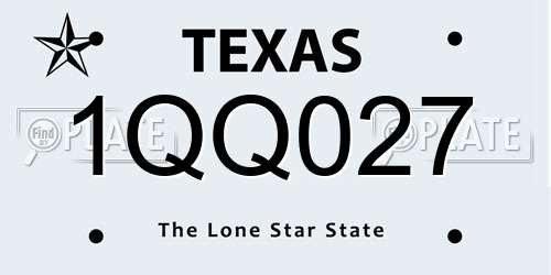 1QQ027 Texas License Plate