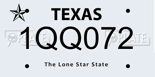 1QQ072 Texas License Plate