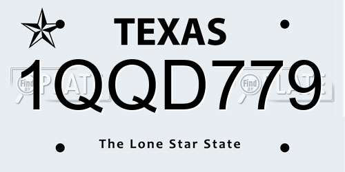 1QQD779 Texas License Plate