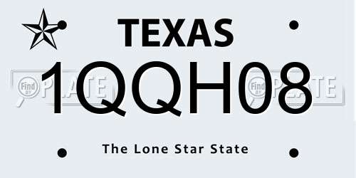1QQH08 Texas License Plate