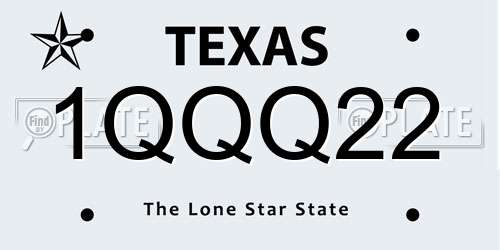 1QQQ22 Texas License Plate