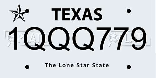 1QQQ779 Texas License Plate