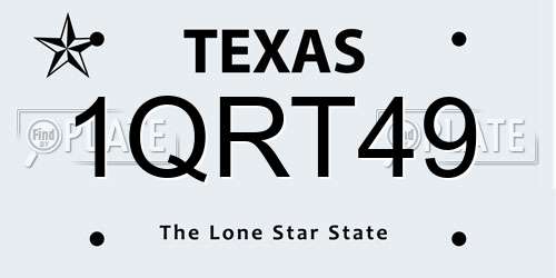 1QRT49 Texas License Plate