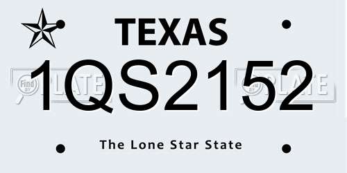 1QS2152 Texas License Plate