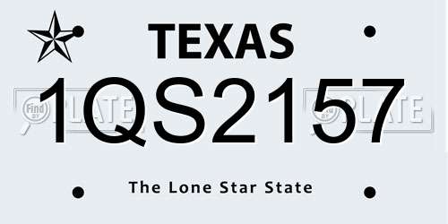 1QS2157 Texas License Plate
