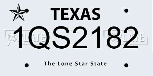 1QS2182 Texas License Plate