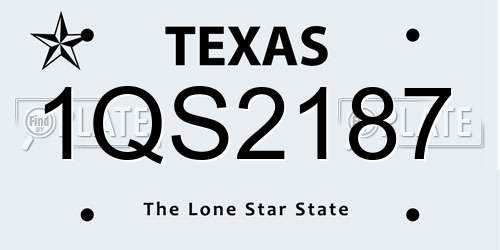 1QS2187 Texas License Plate