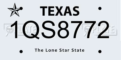 1QS8772 Texas License Plate