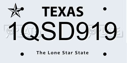 1QSD919 Texas License Plate