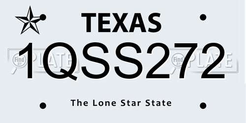 1QSS272 Texas License Plate