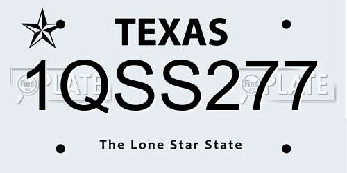 1QSS277 Texas License Plate