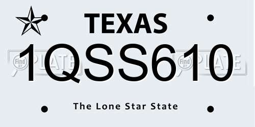 1QSS610 Texas License Plate