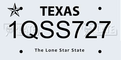 1QSS727 Texas License Plate