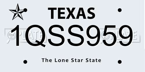 1QSS959 Texas License Plate