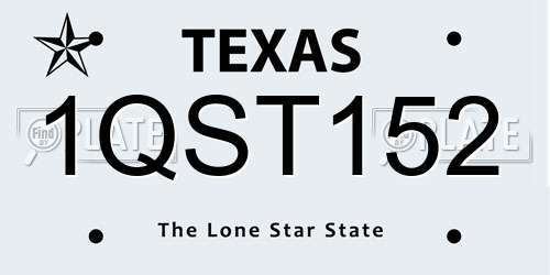 1QST152 Texas License Plate