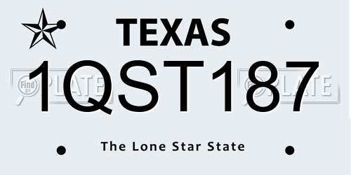 1QST187 Texas License Plate