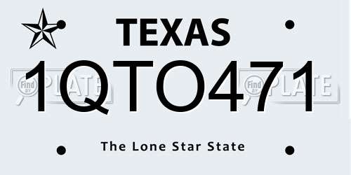 1QTO471 Texas License Plate