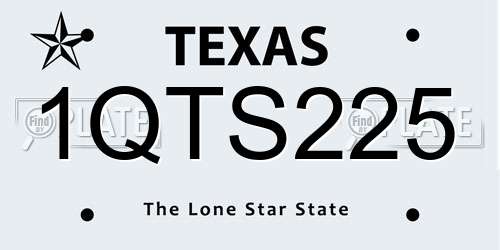 1QTS225 Texas License Plate