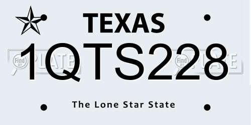 1QTS228 Texas License Plate