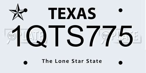 1QTS775 Texas License Plate