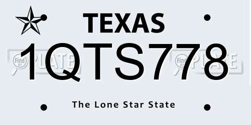 1QTS778 Texas License Plate