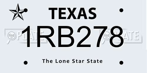 1RB278 Texas License Plate