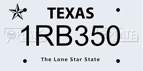 1RB350 Texas License Plate