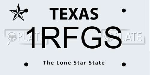 1RFGS Texas License Plate