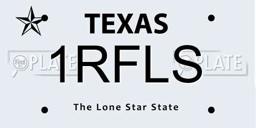 1RFLS Texas License Plate