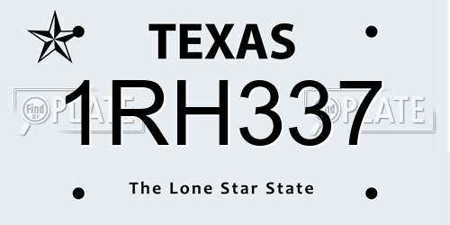 1RH337 Texas License Plate
