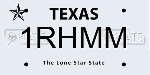 1RHMM Texas License Plate