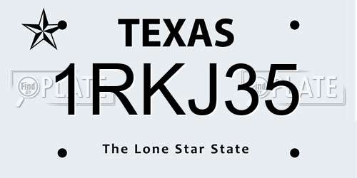 1RKJ35 Texas License Plate