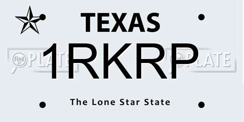 1RKRP Texas License Plate