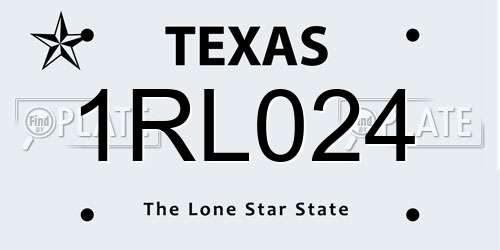 1RL024 Texas License Plate