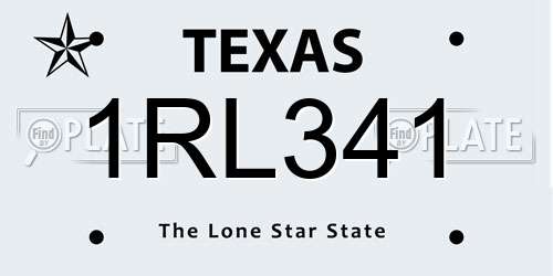 1RL341 Texas License Plate