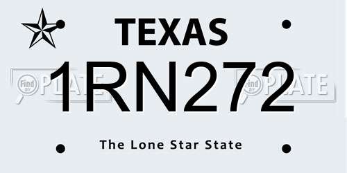 1RN272 Texas License Plate