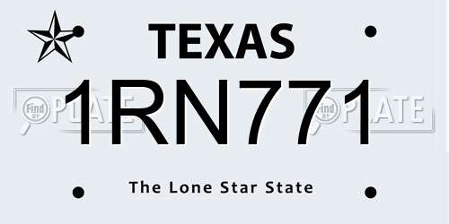 1RN771 Texas License Plate