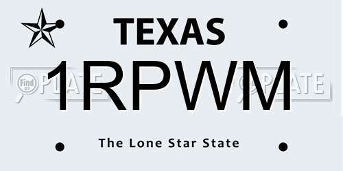 1RPWM Texas License Plate