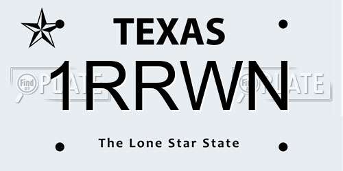 1RRWN Texas License Plate