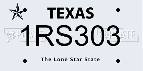 1RS303 Texas License Plate