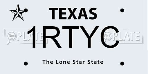 1RTYC Texas License Plate